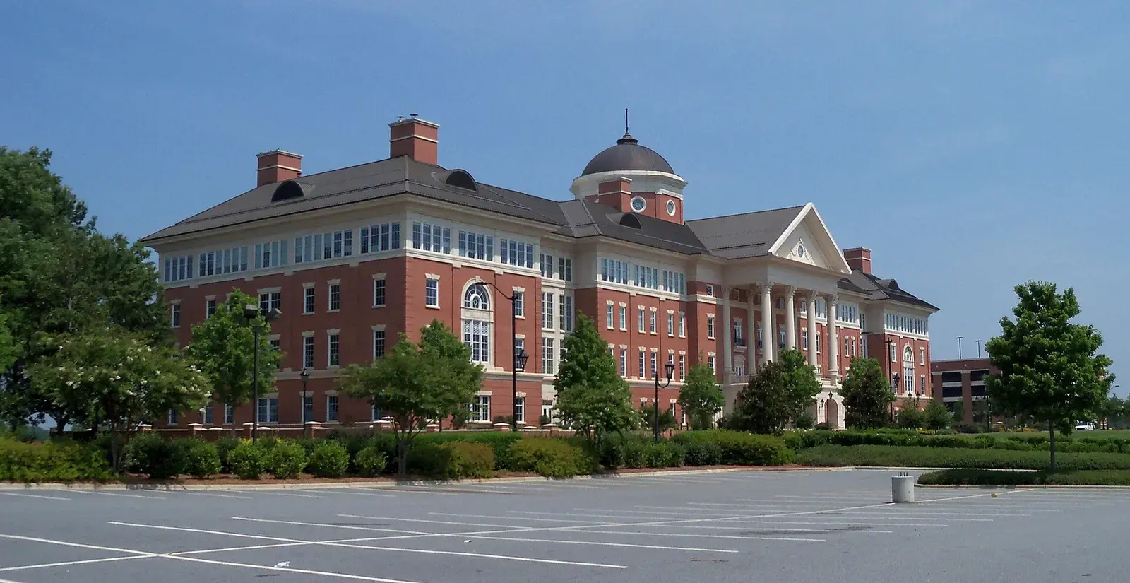 Brick research center building with dome at the North Carolina Research Campus in Kannapolis