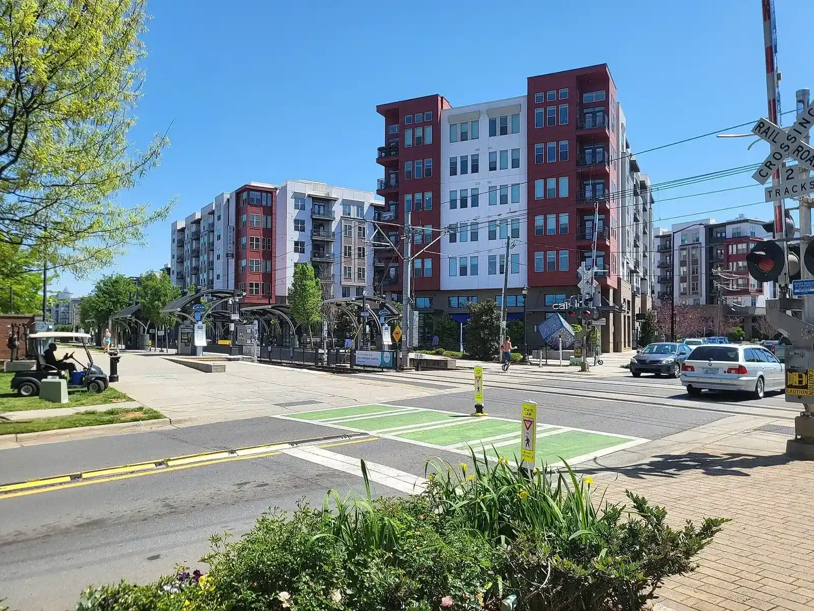 Mid-rise building beside the light rail corridor in South End, Charlotte