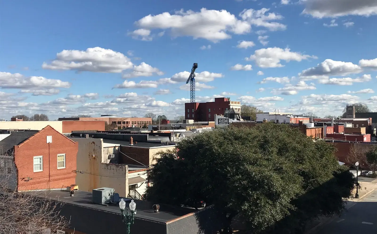 View over the rooftops of downtown Concord, North Carolina