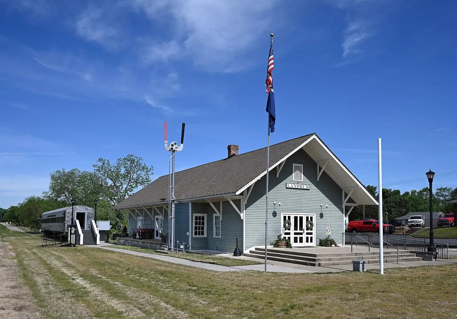 Restored Landrum Depot building in Landrum, South Carolina