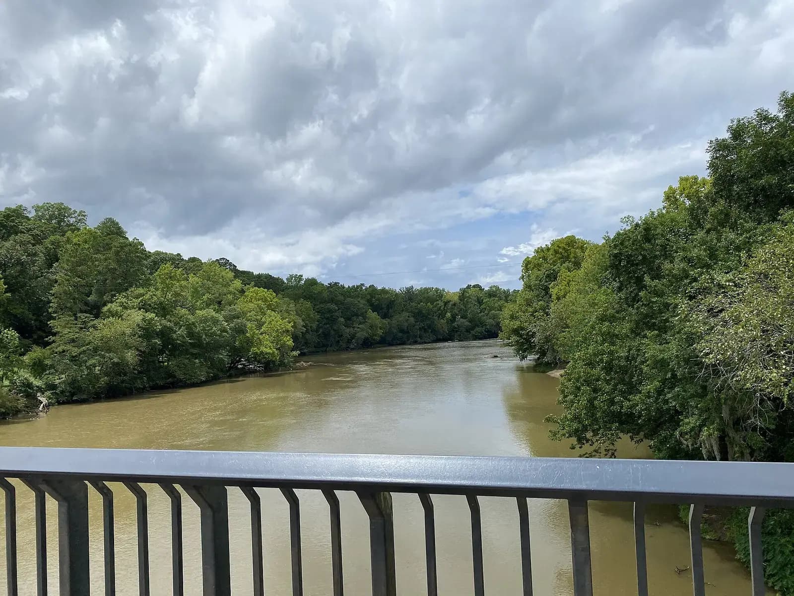 Saluda River flowing between green wooded banks in South Carolina